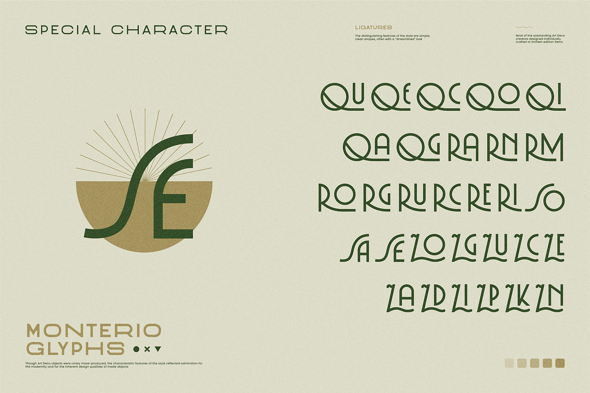 Monterio - Modern Art Deco Typeface, a Sans Serif Font by CCS Type (Photo 27 of 29)