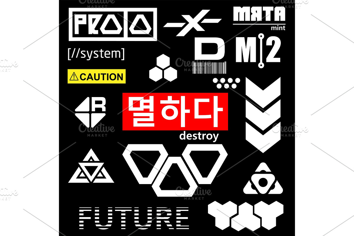 Cyberpunk Style Elements 3, a Decorative Illustration by Vitamin