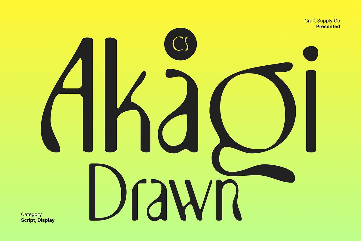 CS Akagi Drawn, a Sans Serif Font by Craft Supply Co. (Photo 1 of 8)