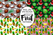 Watercolor Summer Patterns Fruits, a Pattern Graphic by Graphobia (Thumbnail 2 of 7)