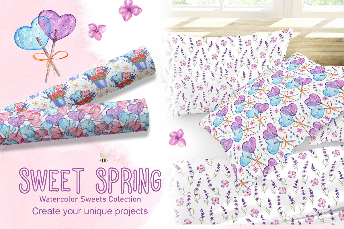 Sweet Spring Watercolor Collection, an Illustration by TanataDesign (Photo 8 of 9)
