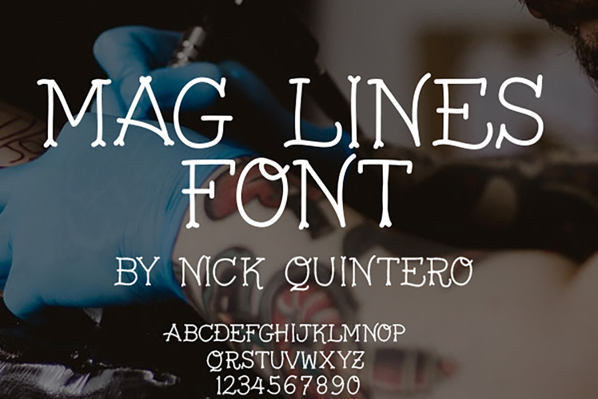 Mag Lines Tattoo Font