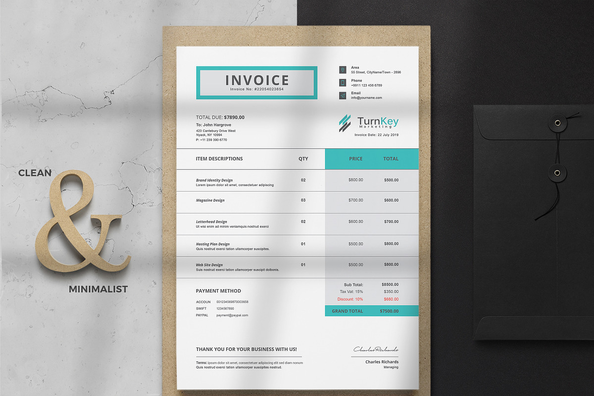 Invoice, a Stationery Template by TelaTemplates (Photo 7 of 9)