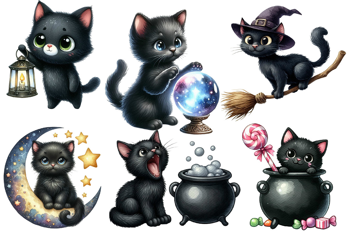 Halloween Black Cats Sublimation, an Illustration by Designworld (Photo 2 of 6)