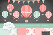 Mint & Coral Hot Air Balloons, an Illustration by Amanda Ilkov (Thumbnail 2 of 5)