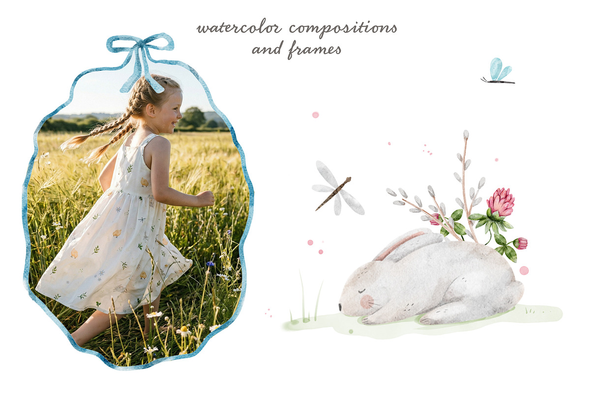 Spring watercolor clipart set, an Animal Illustration by Pattern + watercolor (Photo 9 of 11)