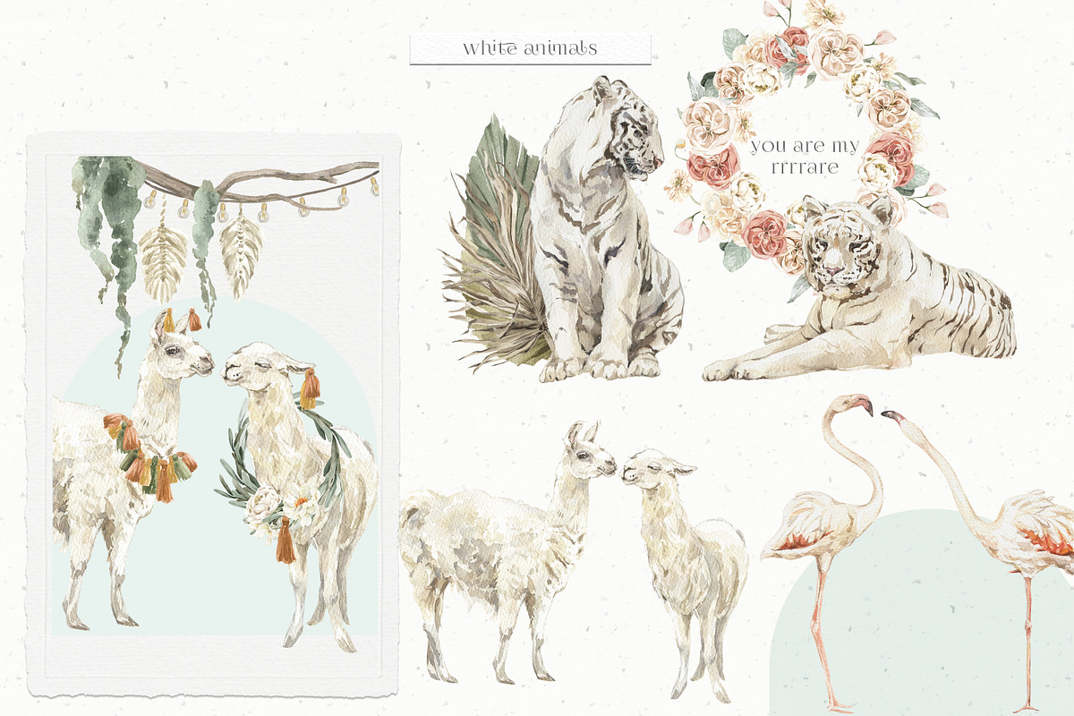 White Wedding Animals & Flowers, an Animal Illustration by Cat In Colour (Photo 6 of 12)