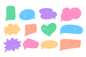 Doodle and scribble speech bubbles, an Illustration by Cmeree