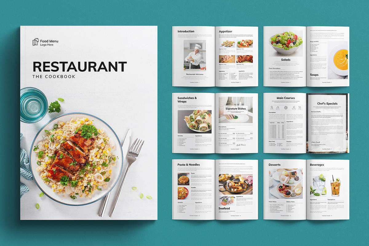 Food Menu Template, a Brochure Template by E-Type (Photo 1 of 7)