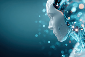 Futuristic robotic head with glowing circuits, a Technology Photo by AlyaAnd