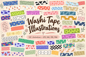 Hand Drawn Washi Tape Clipart