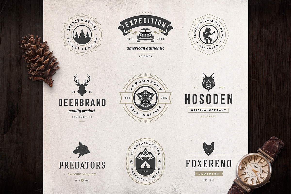 280 Outdoor logos and badges, a Branding & Logo Template by Vasya Kobelev (Photo 45 of 83)