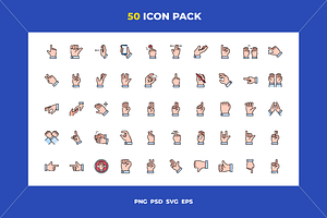 Hand gestures icons, an Outline Icon by Wencory