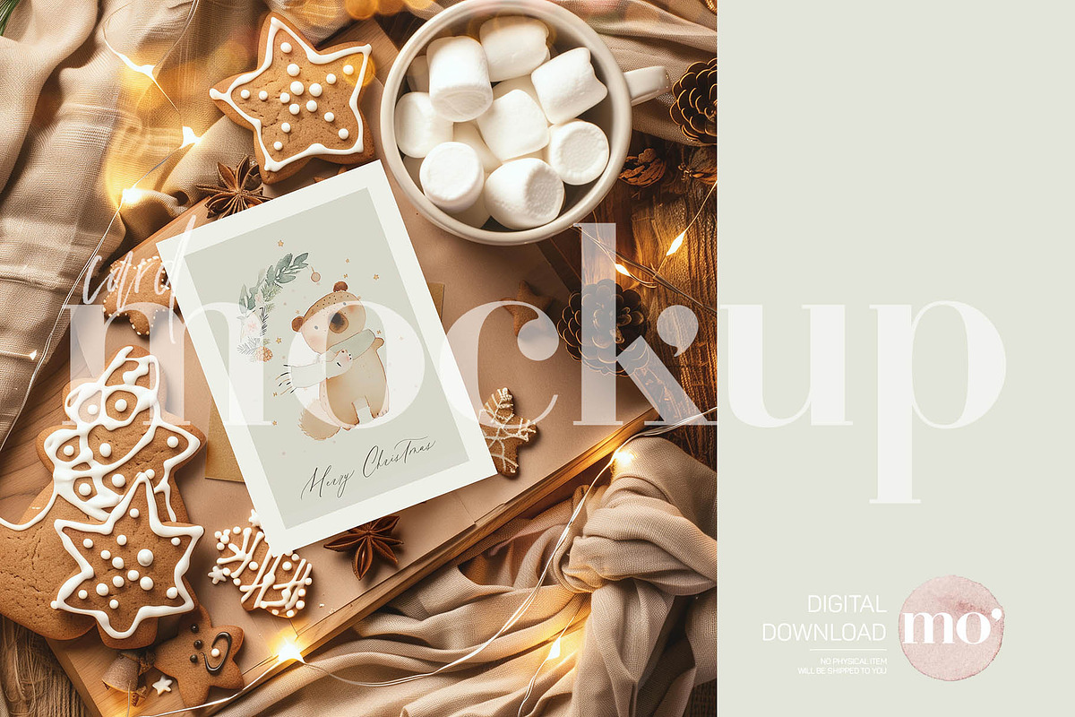 Christmas Card Mockup, a Product Mockup by MoMockups (Photo 1 of 3)