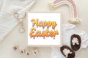 Retro Happy Easter PNG, an Illustration by CraftArtStudio (Thumbnail 4 of 4)