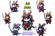 kawaii samurai rabbit, an Object Graphic by DreamerStarCo (Thumbnail 1 of 5)
