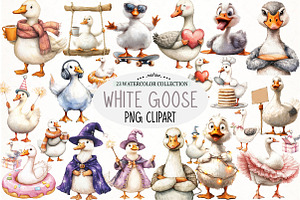 Watercolor Baby White Goose Png, an Illustration by Watercolor design