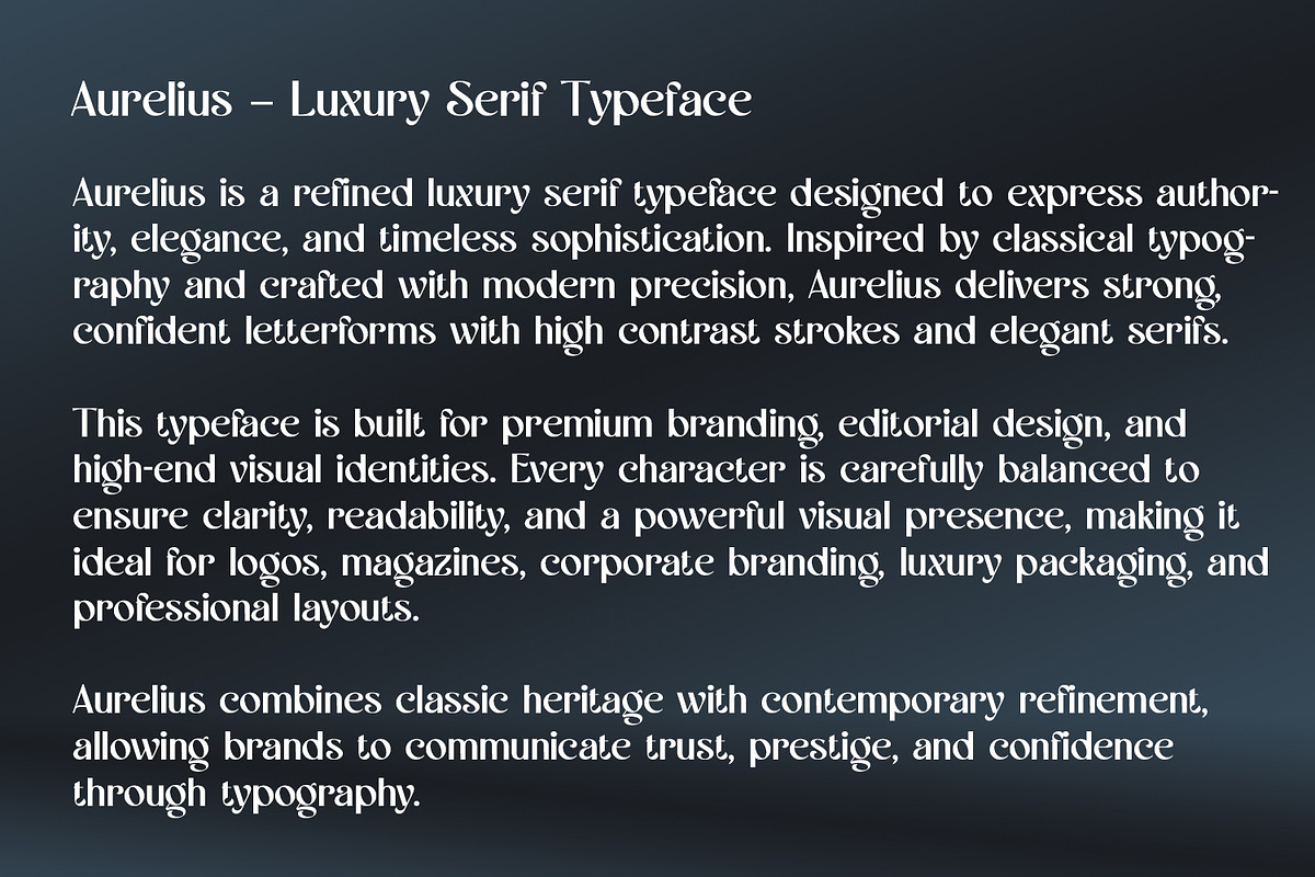 Aurelius - Luxury Serif Typeface, a Serif Font by OWPictures (Photo 7 of 8)