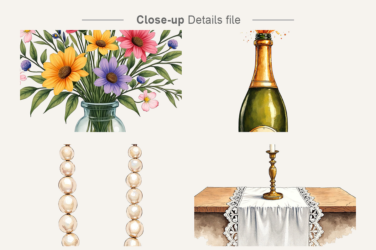 Vintage Botanical Wedding Clipart, an Illustration by Artnoy (Photo 4 of 8)