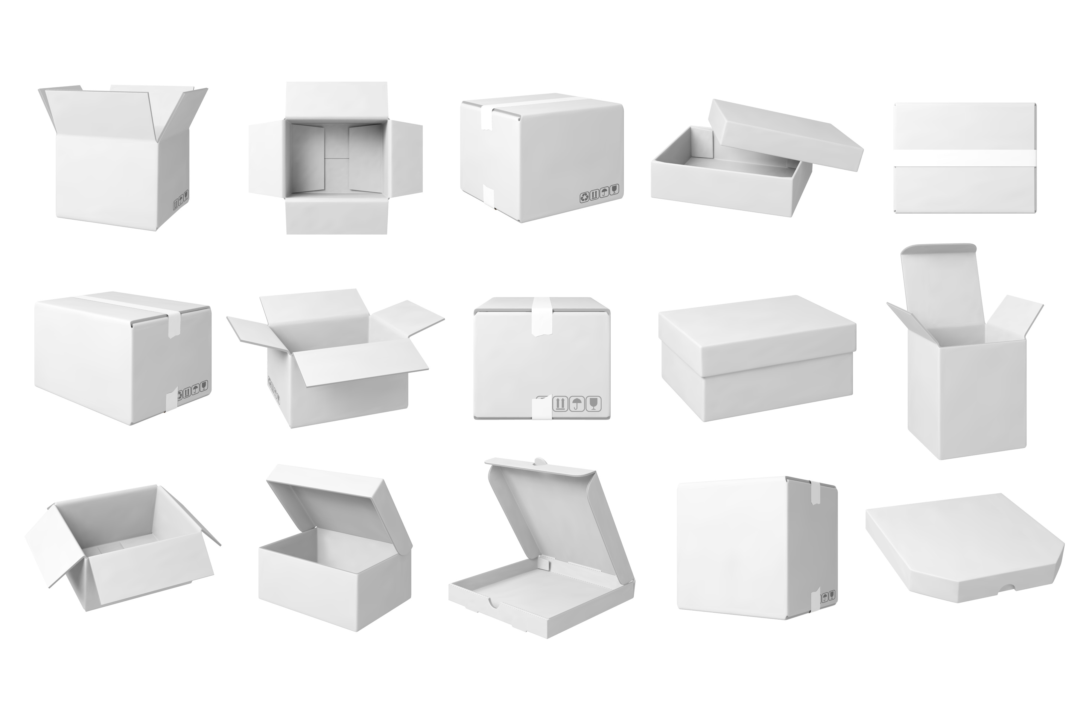 Realistic white boxes. Isolated box, an Object Illustration by Valerie ...