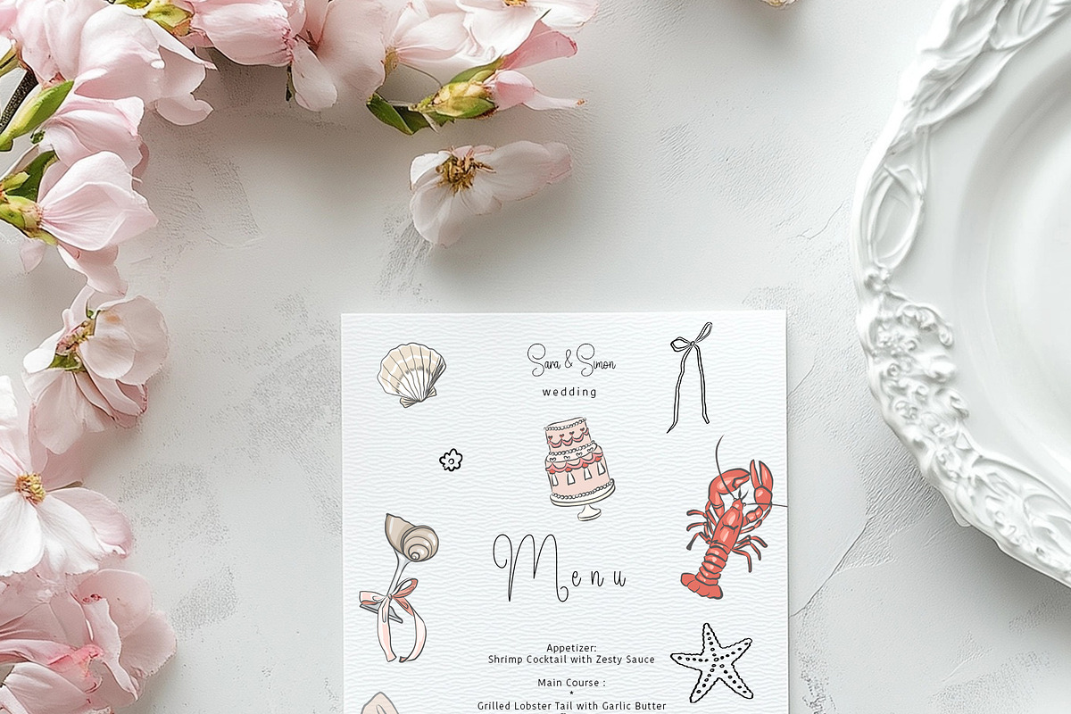 Hand Drawn Wedding Illustrations 300, an Object Graphic by whiteheartdesign (Photo 5 of 24)