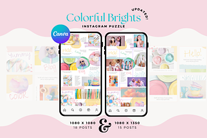 Colorful Brights Instagram Puzzle, a Social Media Template by The Blog Creative