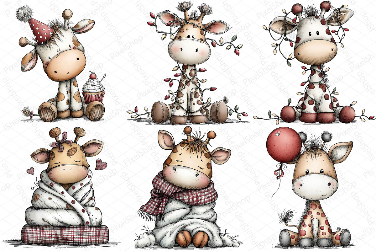 Cute Funny Giraffe - Whimsical Clipa, an Illustration by DreamPrint404 (Photo 5 of 6)
