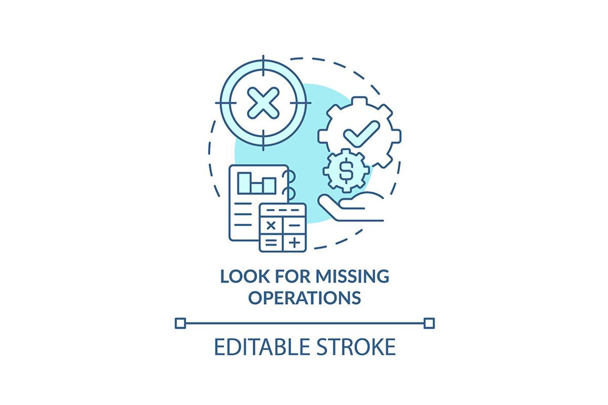 Look for missing operations, an Icon by IMG Visuals