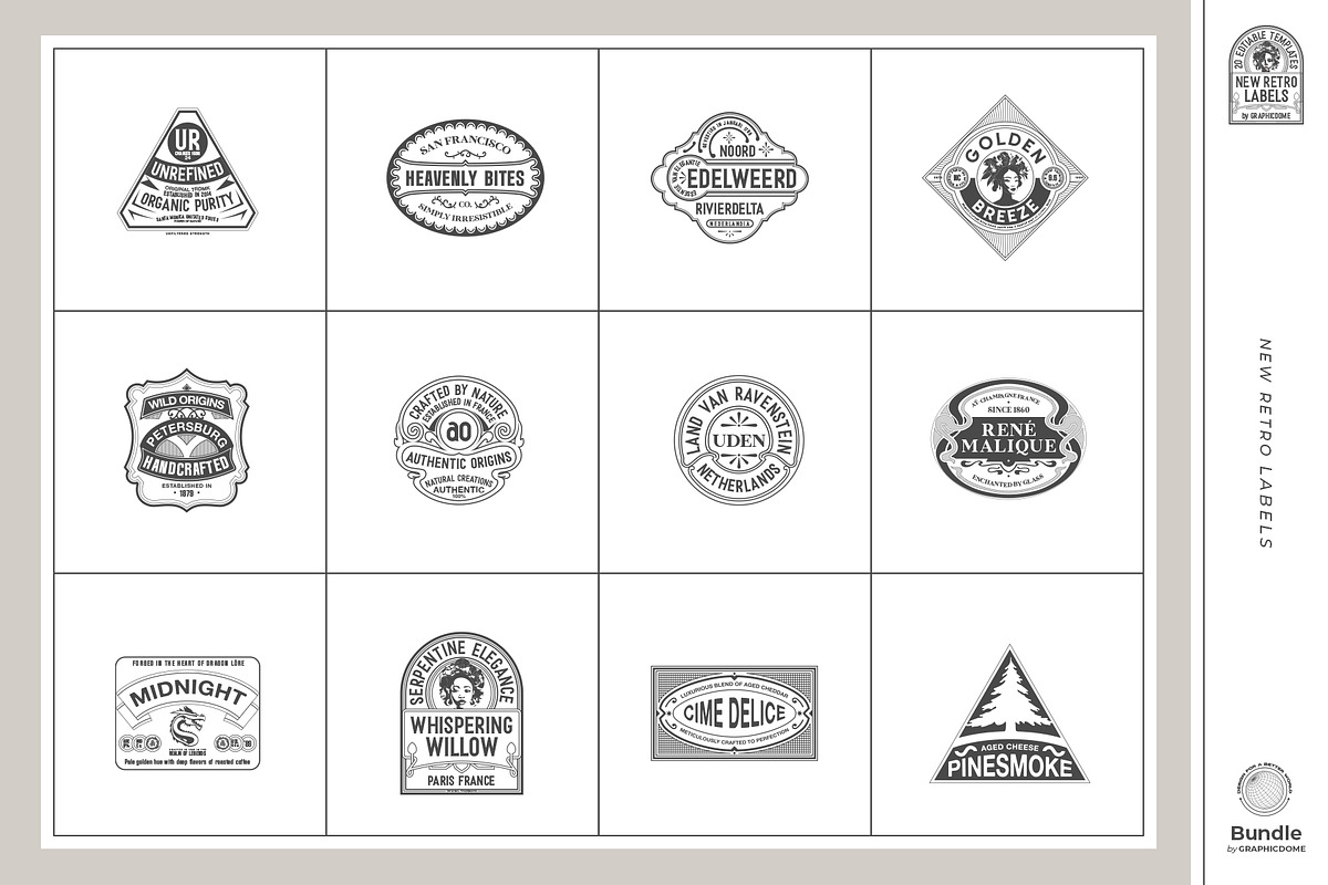 40 Retro Labels Collection, a Branding & Logo Template by Graphicdome (Photo 3 of 9)