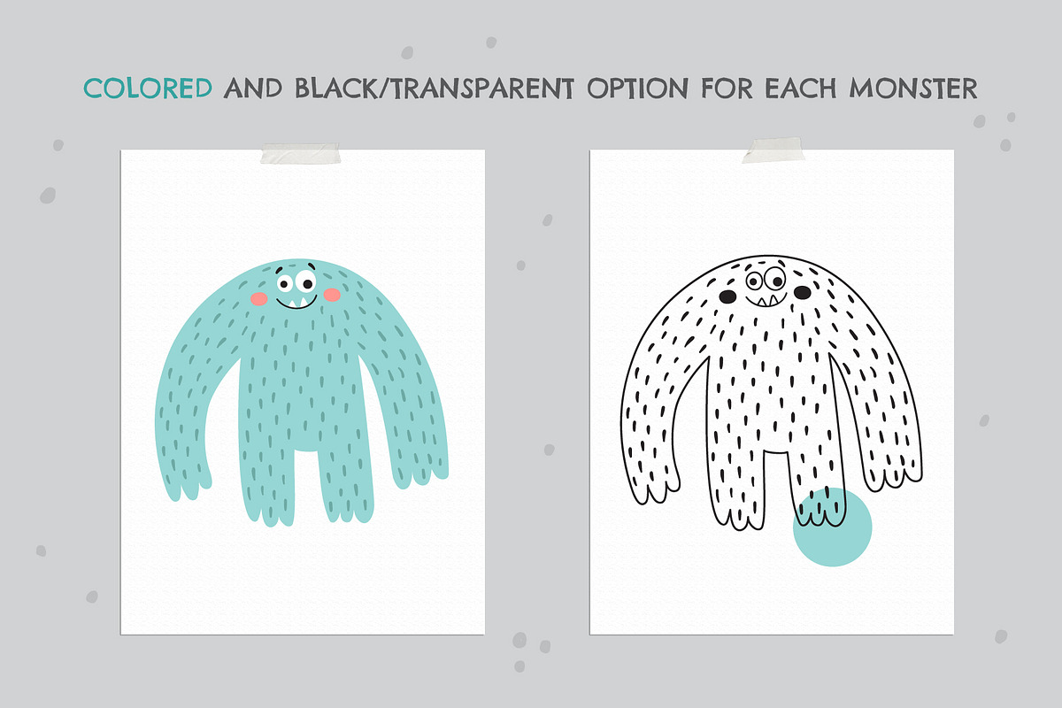 Monsters kids clipart collection, an Animal Illustration by Leysan Shayak (Photo 11 of 15)