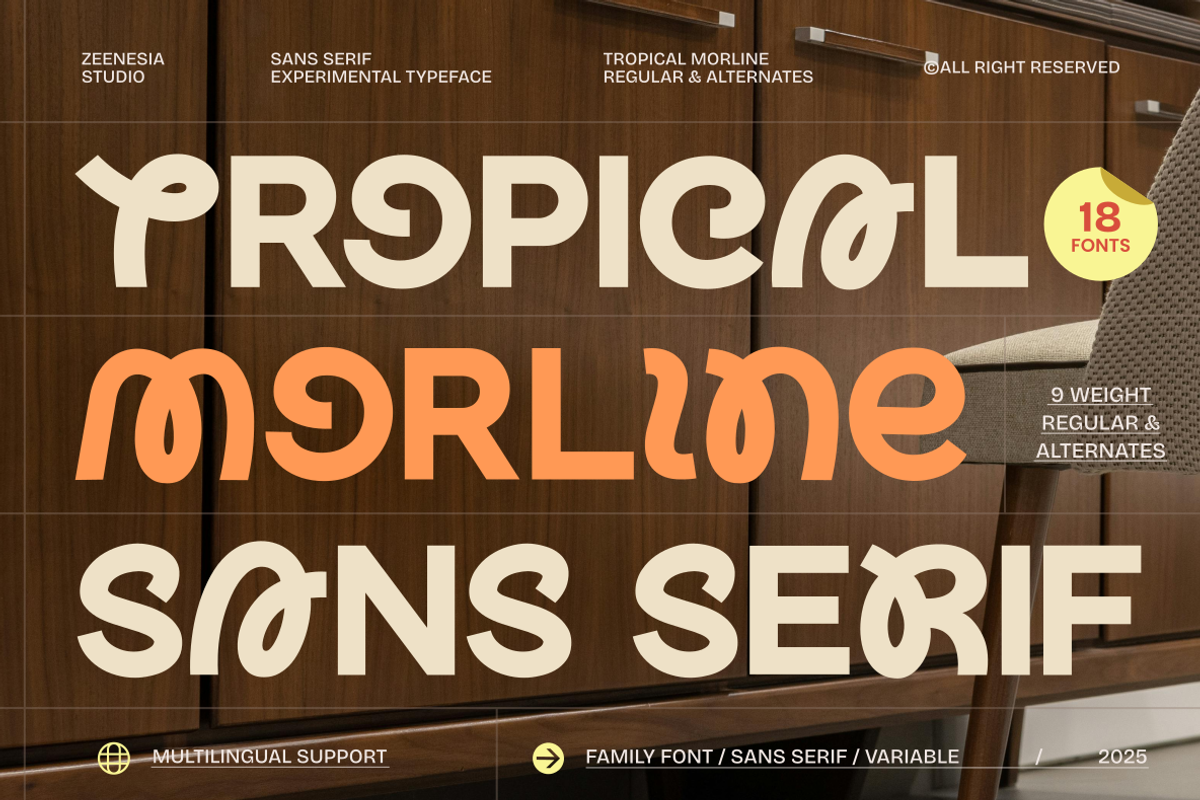 Tropical Morline, a Sans Serif Font by zeenesia (Photo 2 of 14)