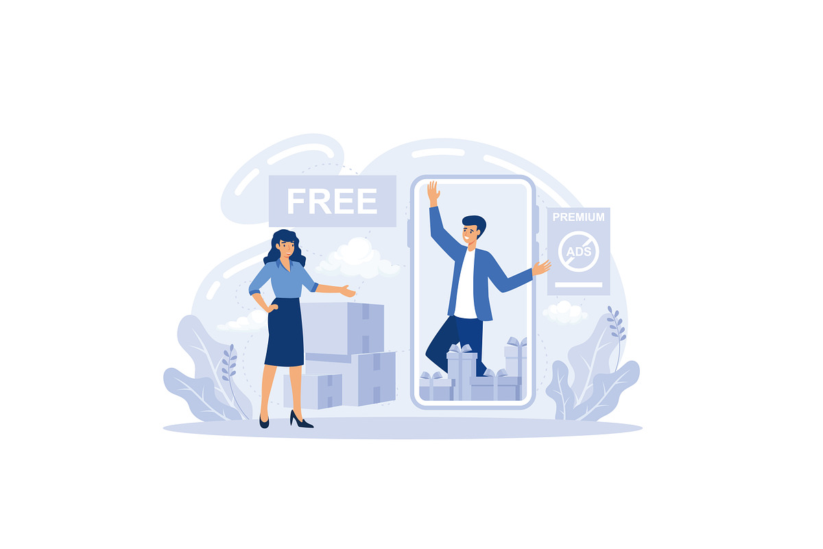 Freemium. Free product trial period., a Work Illustration by alwie99d