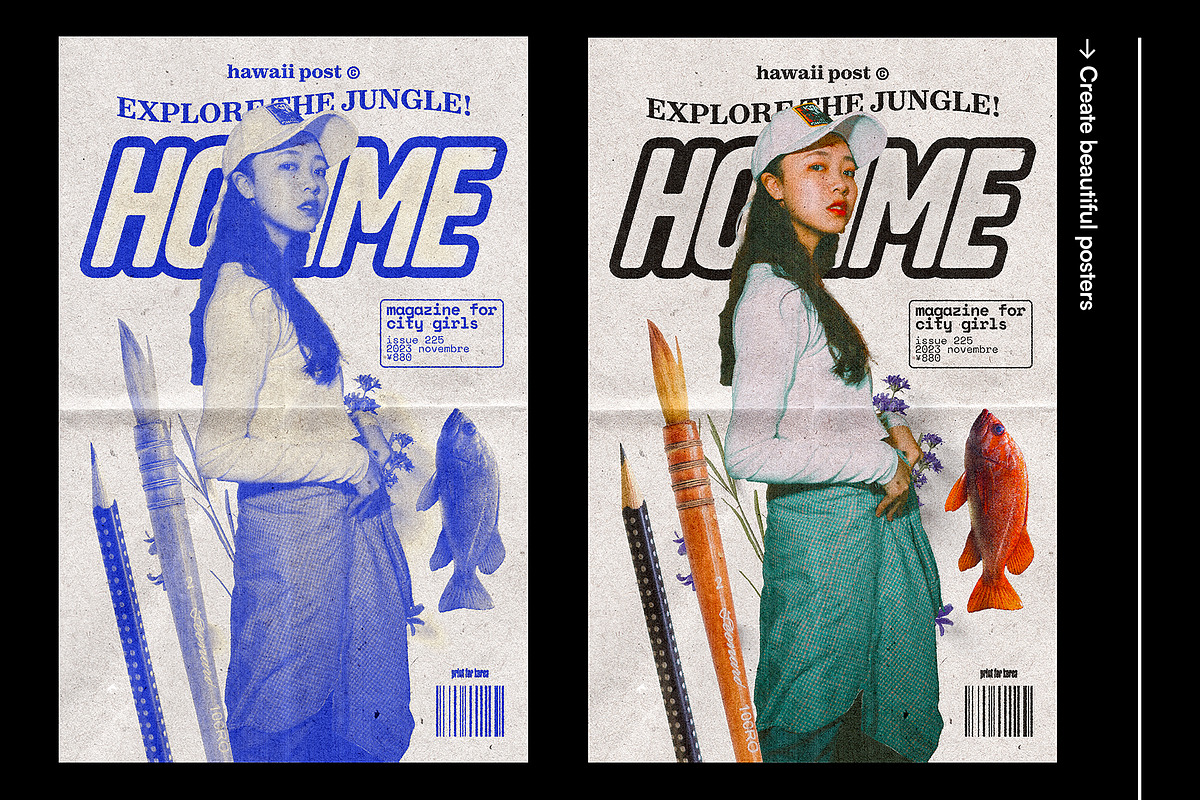 Newspaper Texture Effect Kit, a Texture Graphic by urgent studio (Photo 3 of 6)