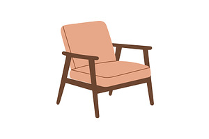 Wooden armchair with upholstered, an Object Illustration by GraphiShop