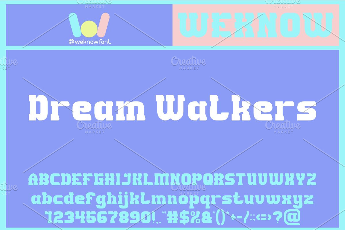 Dream Walkers font, a Slab Serif Font by weknow (Photo 1 of 8)