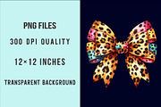 Watercolor Leopard Bows Clipart PNG, a Work Illustration by SinaCreation (Thumbnail 2 of 5)