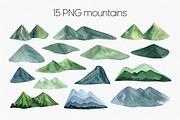 Watercolor Mountain Landscapes, a Seasonal Illustration by Anntre (Thumbnail 2 of 4)