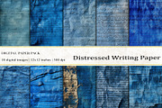 Distressed Writing Digital Papers, a Background Graphic by BonaDesigns (Thumbnail 1 of 4)