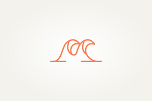 initial letter M wave line art logo, a Branding & Logo Template by Blazybone