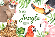In the Jungle Watercolor Clipart, an Animal Illustration by everysunsun (Thumbnail 2 of 6)