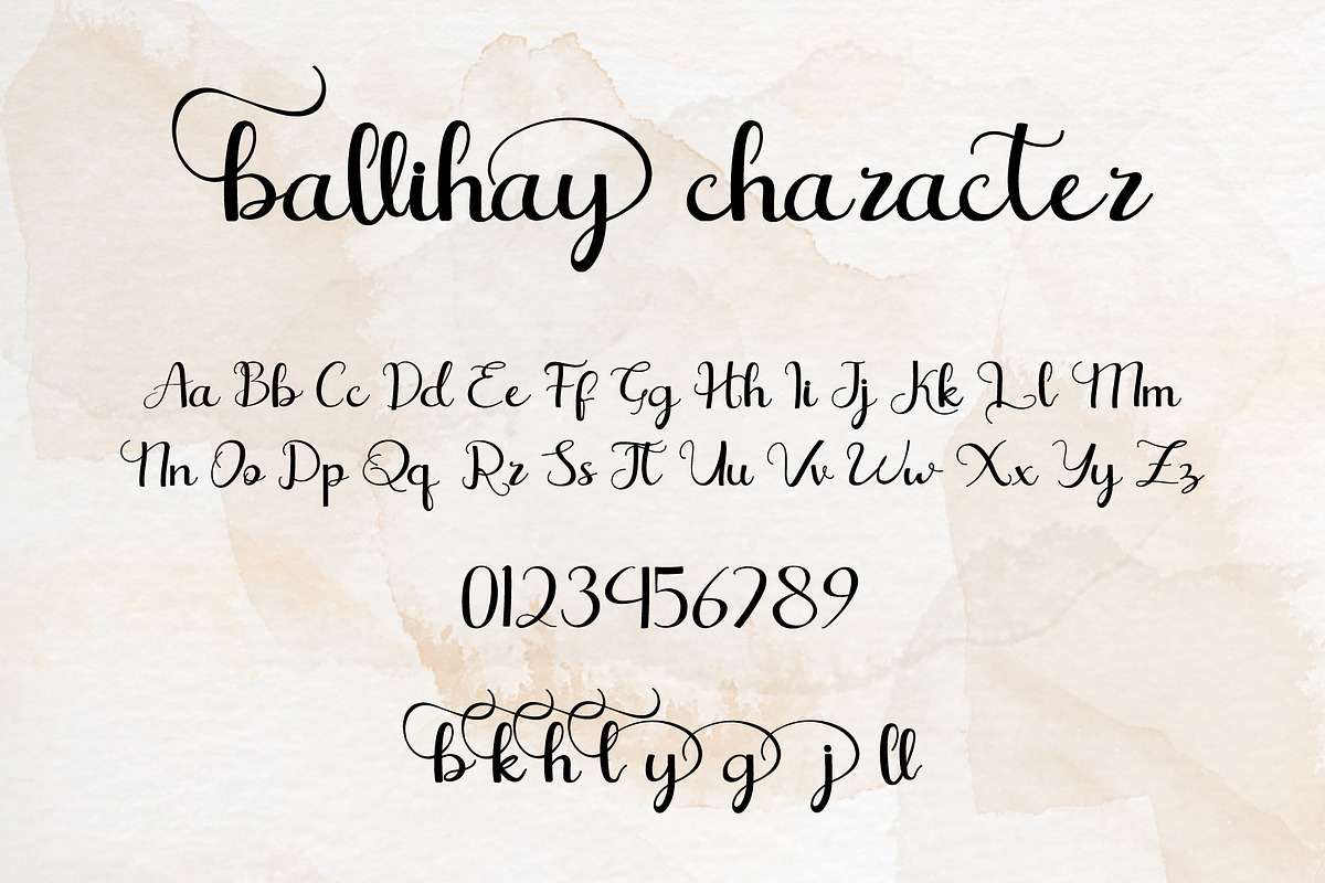 Ballihay Stylish Script Font, a Script Font by Rocket Template (Photo 7 of 8)