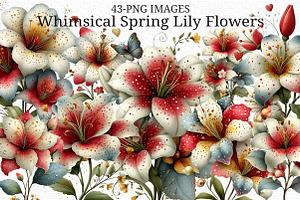 Whimsical Spring Lily Flowers PNG, an Illustration by Craft Nest