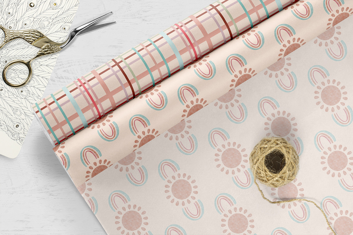 Hand-Drawn Boho Rainbow Patterns Set, a Pattern Graphic by Oksana Dovhopol Art (Photo 14 of 32)