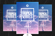 TROPICAL VIBES Flyer Template, a Flyer Template by OVNI-TEMPLATES (Thumbnail 1 of 4)