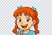 Cute Girl Emotions Sticker Pack, an Illustration by Svetlana Voloshina (Thumbnail 2 of 4)