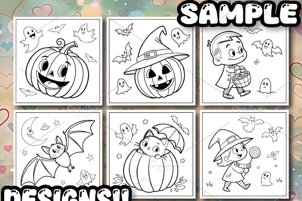 Comfy Halloween Coloring Book, a Seasonal Illustration by Design Station (Photo 5 of 8)