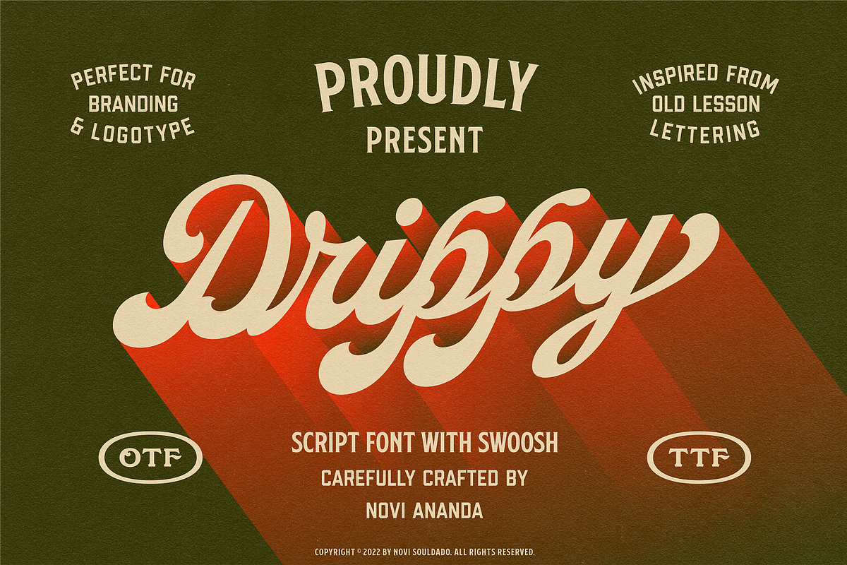 NS Drippy, a Script Font by Novisouldado (Photo 1 of 9)