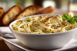 Creamy baked pasta melted cheese, a Food & Drink Photo by MistyDay