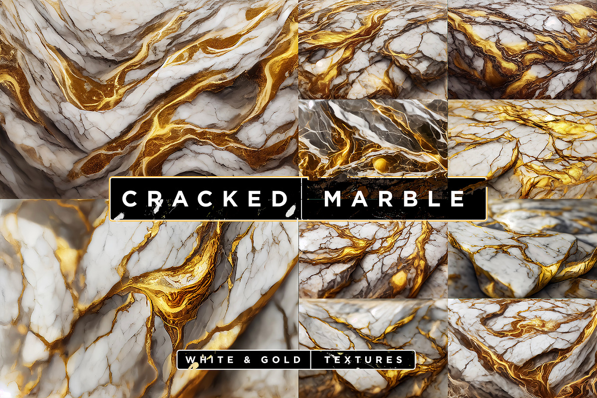 White Gold Cracked Marble Textures, a Texture Graphic by Layerform Design Co. (Photo 4 of 4)