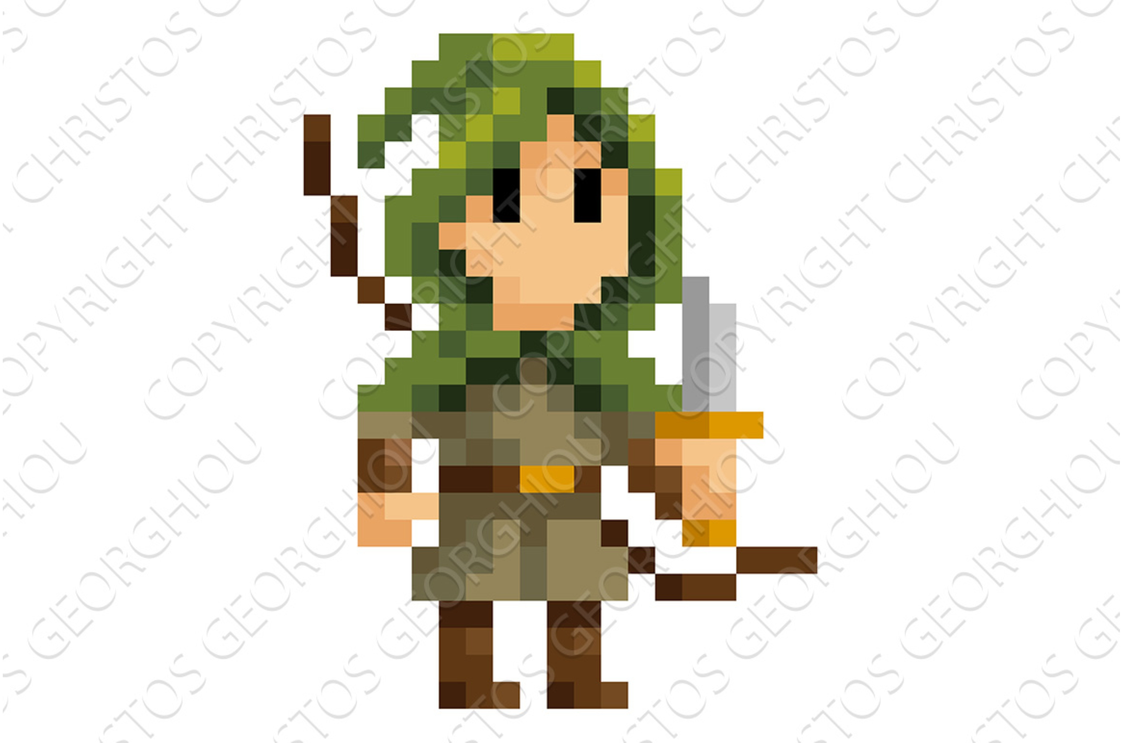 Rogue Fantasy Pixel Art Game Cartoon, a Person Illustration by Christos ...